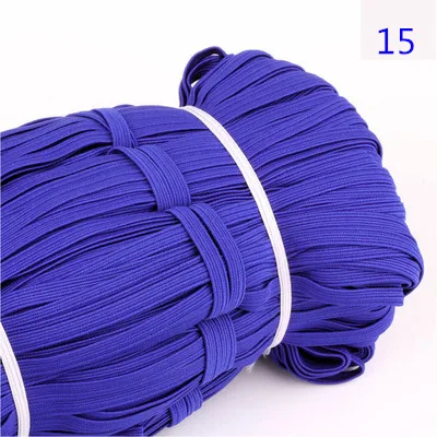 15 Blue 6 мм красочные плоские эластичные ленты высокая эластичная канатная Резиновая лента спандекс лента швейная отделка пояс-ремень аксессуары для одежды 5 м - Цвет: 15 Blue