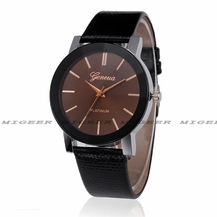 

New Style Watch MEN'S Leather Belt Steel Belt Mesh Belt Quartz Watch migeer Geneva Hot Selling