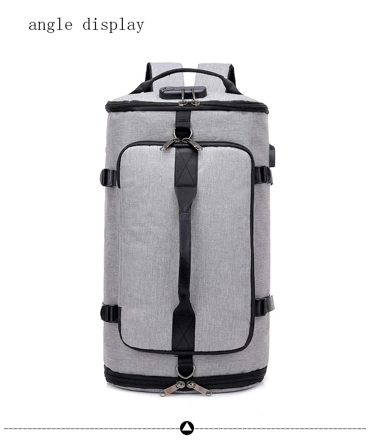 35L Мужская многофункциональная дорожная сумка, сумка для багажа, мужские дорожные сумки, большая вместительность, черный, серый Рюкзак, Брезентовая повседневная спортивная сумка
