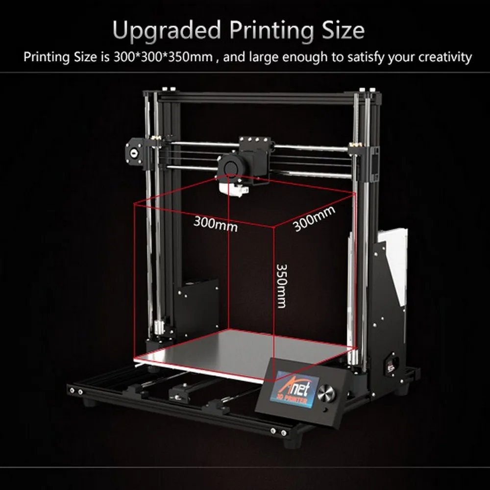 Модернизированный Anet A8 плюс 3D-принтеры Высокоточный DIY A8 плюс 3D-принтеры Self-монтажные алюминиевые сплав рама со съемными ЖК-дисплей Экран