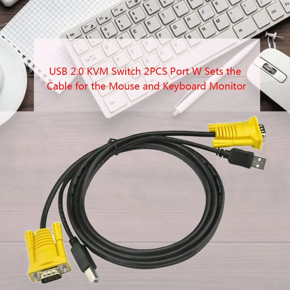USB 2,0 KVM Switch port W набор кабеля для мыши Клавиатура монитор SharingUSB 2,0 Plug and Play Board Совместимость