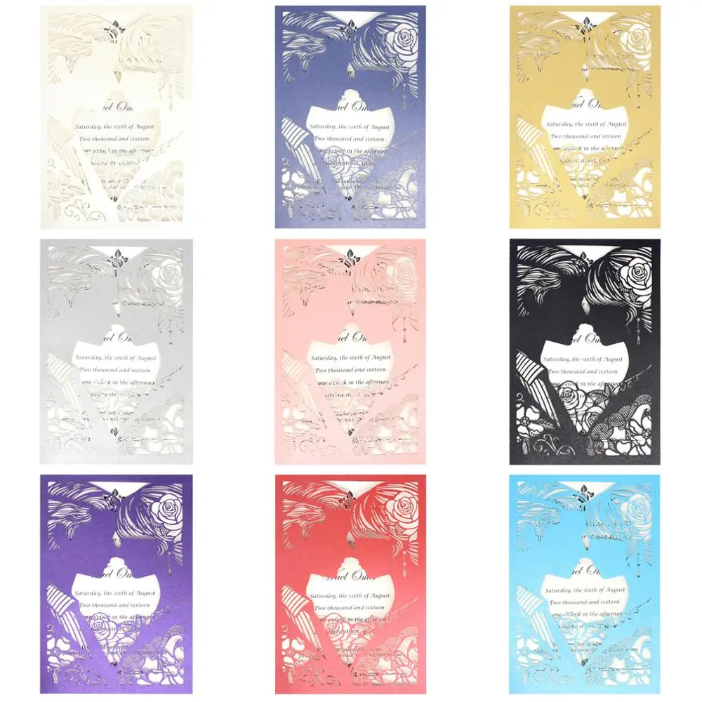 10xElegant Bride& Groom Laser Cut Wedding Invitation Cards Greeting Card Customize Business With RSVP Card Decor Party Supplies