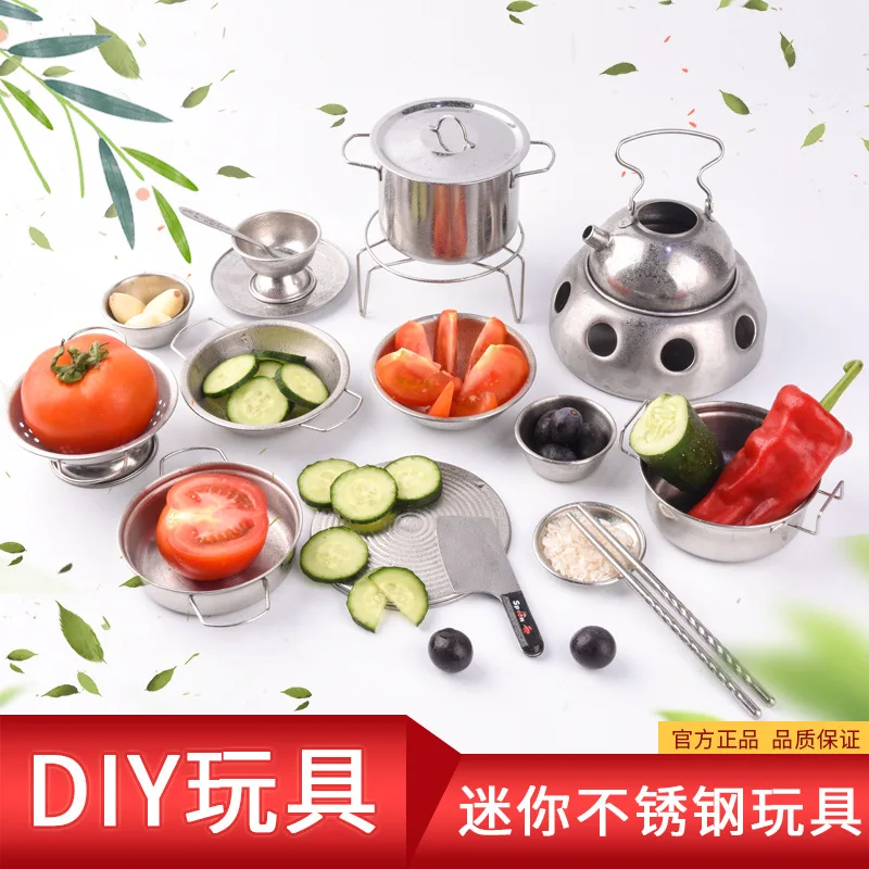 

Mini Kitchen Do Cook Toy GIRL'S Really Boiled Candy Toy Set Play House Children Stainless Steel Toy CoYer Tableware