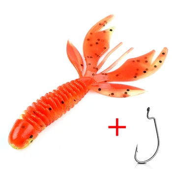 

DONQL Silicone Fishing Lure Set 10pcs/lot Larva Soft Baits + 5pcs Offset Hooks Easy Shiner Worm Wobblers Swimbait Fishing Tackle
