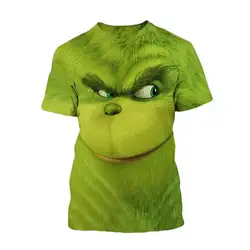 Горячая Распродажа 2019 летние модные футболки Grinch Haloween 3D мужские футболки с принтом топы оригинальная короткий рукав свободная Мужская