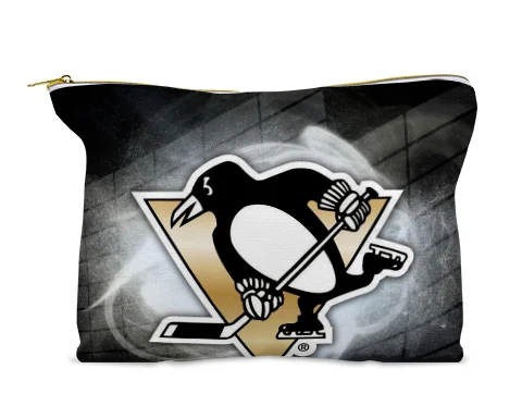 

Pittsburgh Penguins cosmetic bag travel size toiletries zipper pouch small makeup bag cute travel bag for women
