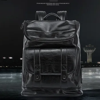 

new Korean version of the backpack trend pu leather waterproof leisure travel backpack college student personality schoolbag