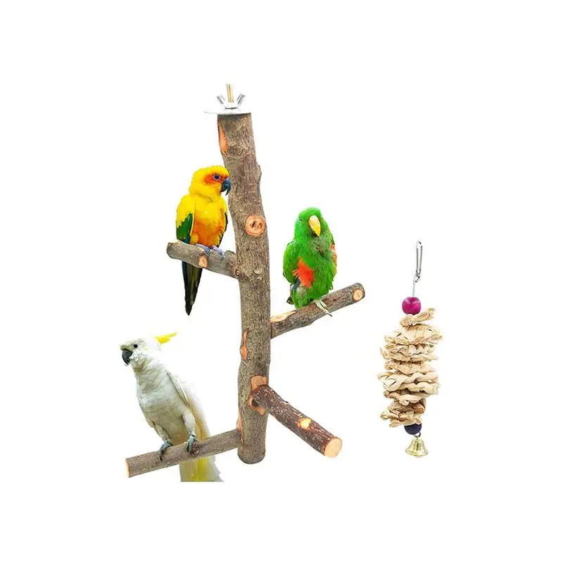 1PC Natural Wooden Parrot Toy Bird Color Beads Supplies Habitat Stand Hanging String Pet Cage | Дом и сад