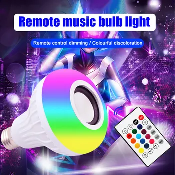 

Hot Wireless Bluetooth Speaker Bulb LED Light Lamp Smart Music Playing With Remote Controller LSK99
