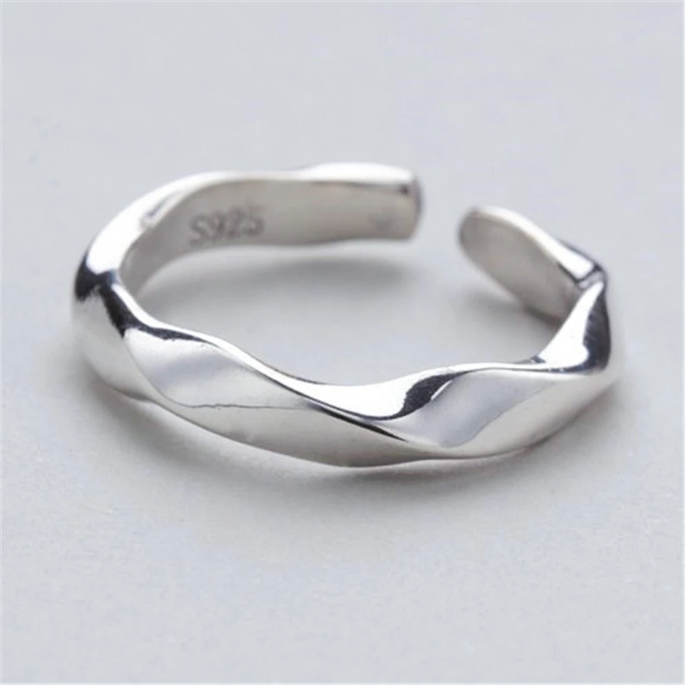 

Loredana Stylish cleansing twist wave simple smooth twist opening ring Wedding Band Promise Engagement Rings For Women