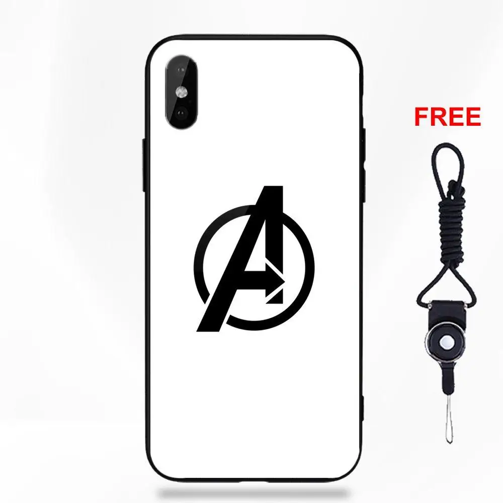 Американский комиксы Marvel Мстители логотип для Galaxy S8 S9 Plus для Redmi 5 Note 5A 6 huawei Honor 7X P20 Lite mate 10 Pro стеклянный чехол - Цвет: as picture