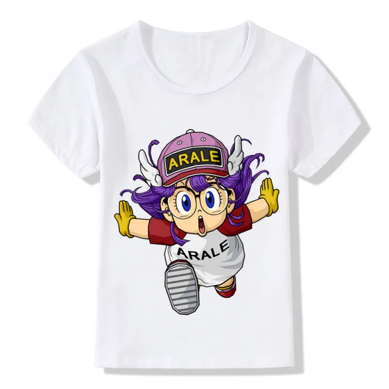 

Japan Style New Childrens Short Sleeve T-shirt Akira Toriyama Cartoon Alalei Cute POSE Fun Pattern Girls Tops Kids Casual Tees