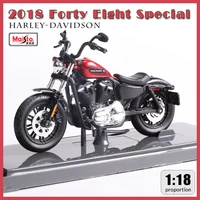 Maisto 1:18 Harley-Davidson  2018 Forty Eight Special  Diecast Motorcycle Model Workable Toy Gifts Collection 1