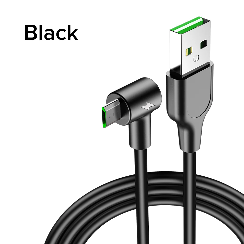 1 м 2 м Micro USB кабель 3A Быстрая зарядка Kable для huawei samsung Xiaomi LG кабель синхронизации данных Android мобильный телефон быстрое зарядное устройство провод - Цвет: Black