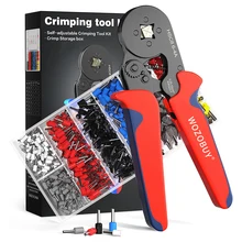 

Ferrule Crimping Tool Kit, Self-adjustable Ratchet Wire Crimping Tool Kit Crimper Plier Set With Wire Terminals Crimping Pliers