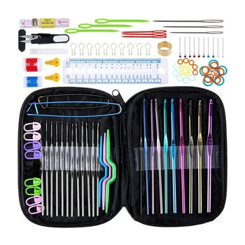 

100pcs Multi-color Aluminium Crochet Hooks Knitting Needles Sewing Tools Set Home Sewing Knitting Accessories Cozy