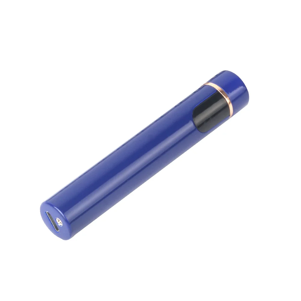 USB Зажигалка, мини зажигалка с сенсорным экраном, электрические зажигалки, ветрозащитная металлическая перезаряжаемая Зажигалка для курения DA - Цвет: Синий