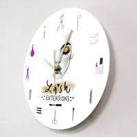 Eyelash Extensions Business Sign Decorative Wall Clock Girly Lash Tools Beauty Salon Clock Fashion Art Girl Room Vanity Decor 2