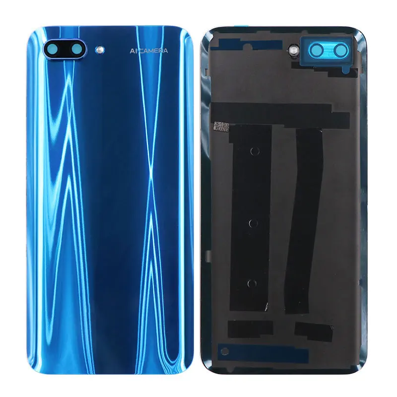 Для huawei Honor 10 чехол со стеклянной батареей с объективом камеры Замена тонкий защитный чехол для батареи для huawei Honor 10 - Цвет: Синий