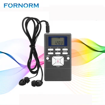 

FORNORM Mini Digital FM Radio Receiver Portable Compact AM/FM/Shortwave Radio with Earphone/String LED Display