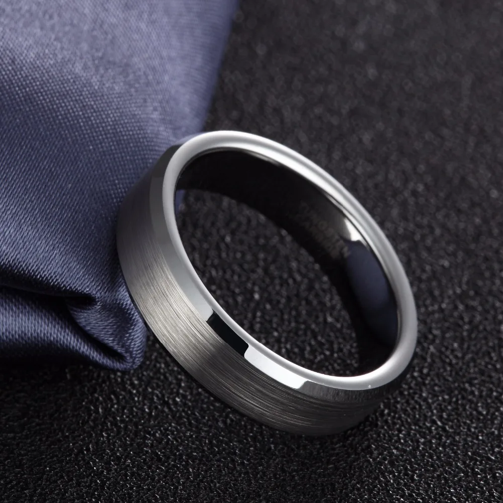 Somen Ring Men Silver Color Brushed Tungsten Ring 4/6/8mm Classic Wedding Bands Male Engagement Rings Men Jewelry Bague Homme