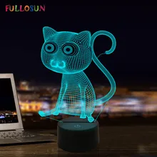 Приятный 3D абстрактный большой глаз кошка ночные светильники Светодиодный настольный светильник в качестве украшения дома