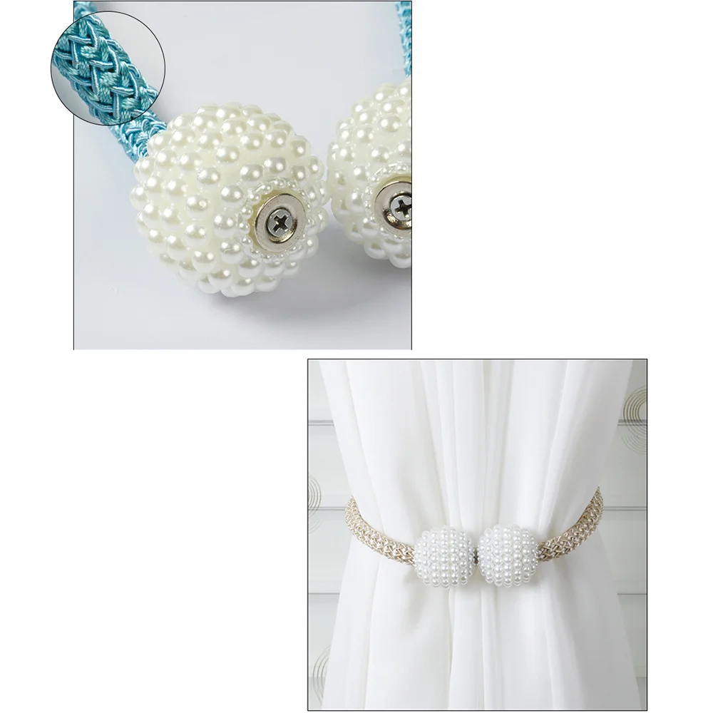 2 шт. жемчуг Магнитная занавеска зажим Шторы держатель подхват на завязках для