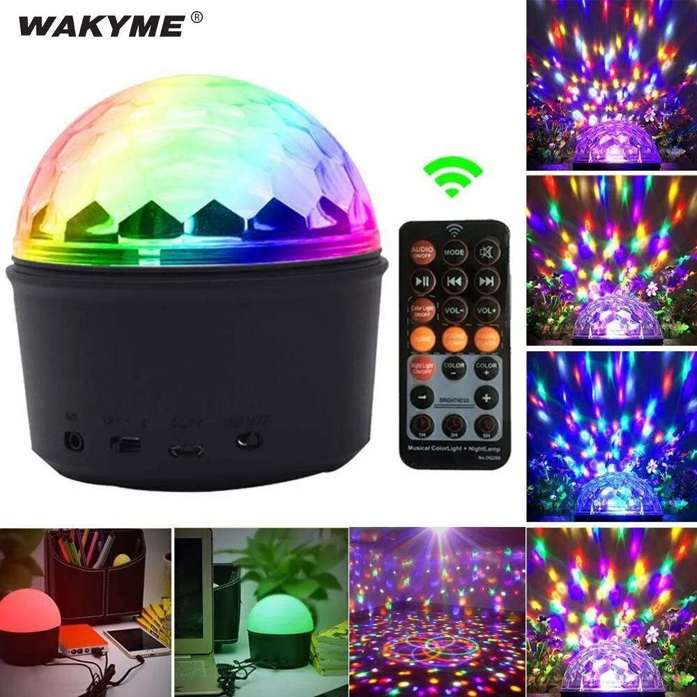 WAKYME 9 цветов USB светодиодный светильник для сцены диско портативный Bluetooth динамик
