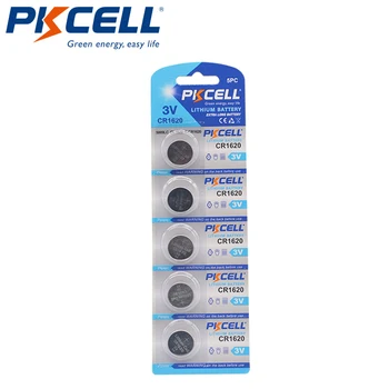

5Pcs (5Pc/Card) PKCELL DL1620 BR1620 CR 1620 CR1620 3V Lithium Button Coin Battery