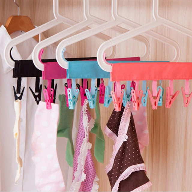 1pc Bow Decor Multifunction Clothes Hanger, Pink PP Anti-slip