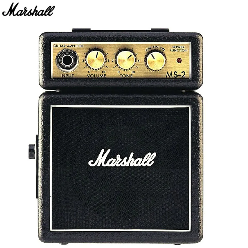 

Original Marshall MS2 Volume Tone Adjustable Mini Stereo Headphone Jack Battery Drive Guitar Speaker Portable Speaker