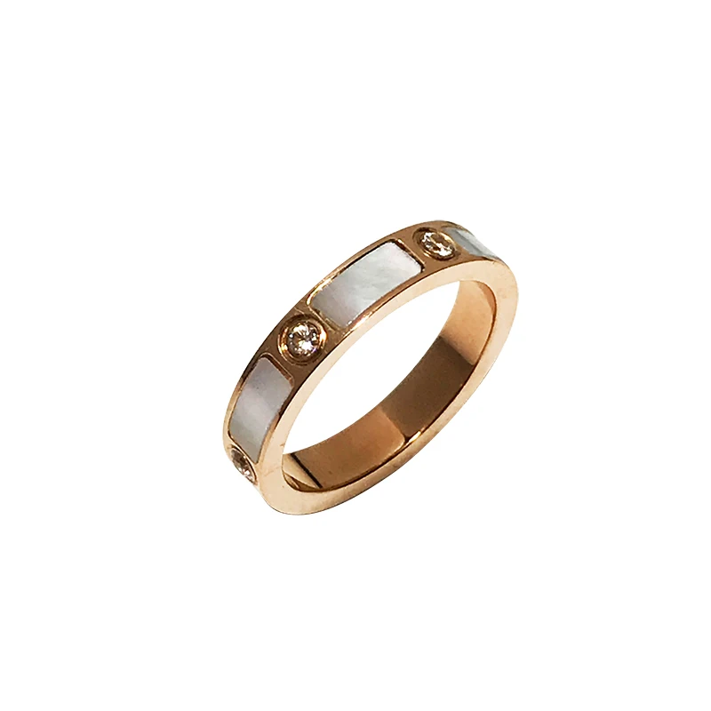 Yun ruo Pave Циркон натуральный корпус кольцо из розового золота цвет подарок на день рождения Женская мода титановая сталь ювелирные изделия никогда не выцветают Прямая поставка