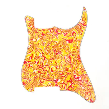 

Musiclily 4 Hole Guitar Strat Pickguard Blanks Material for Stratocaster Style Guitar Custom, 4Ply Red Yellow Shell