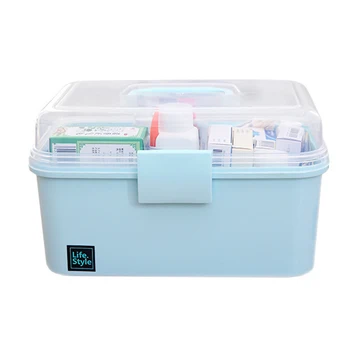

Portable Multi-Functional First Aid Kit Plastic Pill Storage Cabinet Family Emergency Kit Box Pill Cases & Splitters NShopping