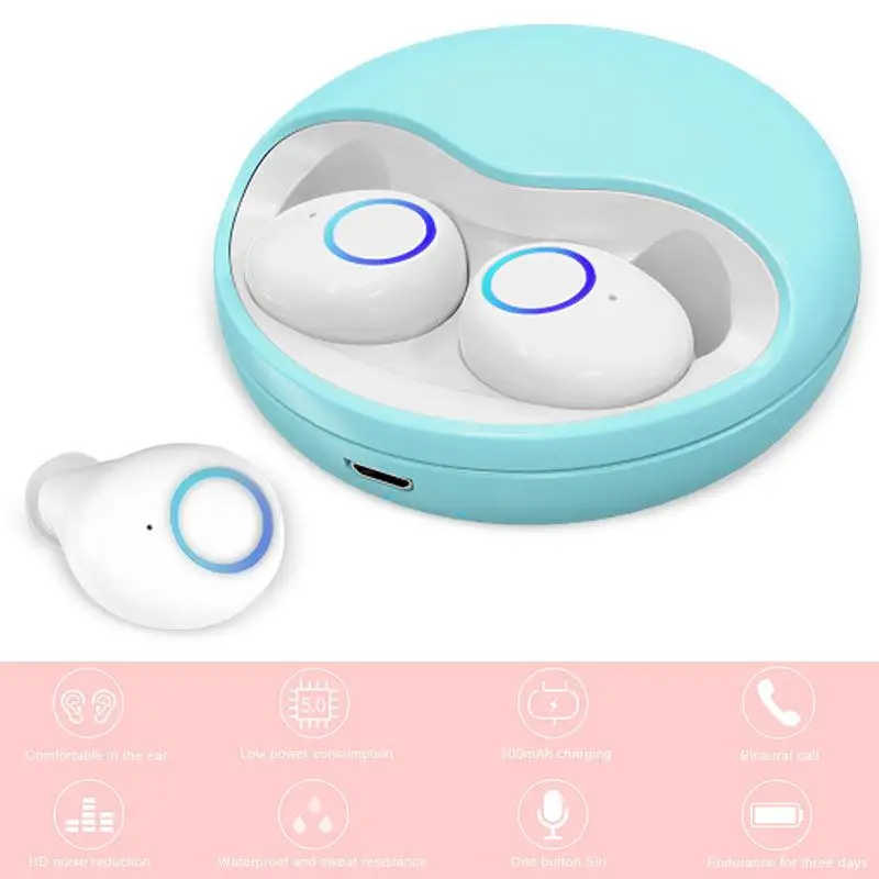 Зеленый K10 TWS 5,0 Bluetooth наушники, беспроводные 3D стерео наушники, наушники с двойным микрофоном и зарядным устройством - Цвет: Зеленый