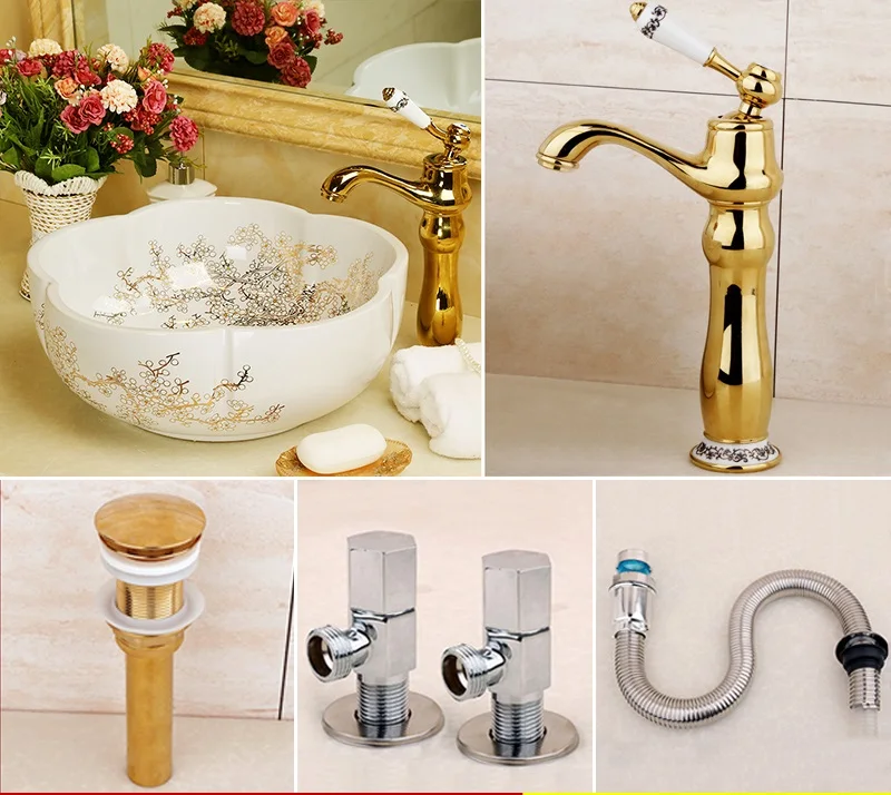 Европейская керамическая раковина для ванной комнаты художественная