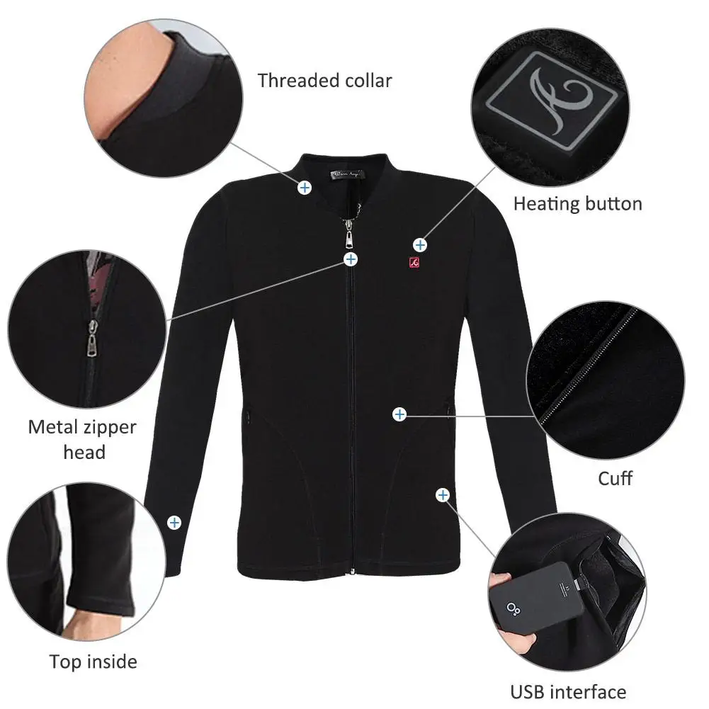 Roupas de Aquecimento Jaqueta de Veludo Superior para as Mulheres Camisa Colete Elétrico Aquecido Aquecimento Usb Inteligente Tamanho Grande Homens Roupa Interior Térmica 18 Aquecimento USB Inteligente Plus Size Homens Jaqueta