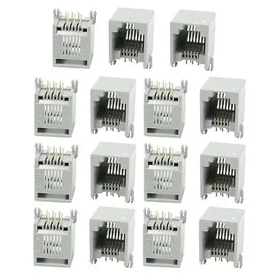 

15 Pcs RJ12 6P6C ADSL Network Jacks Sockets Ports Gray 13 x 12 x 14.5mm