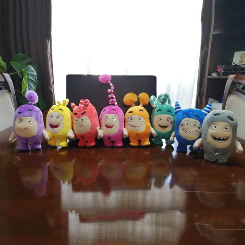 7pcs/8pcs Lot Oddbods Anime Plush Toy Fuse Pogo Bubbles Slick Zeke Jeff Plushies Figures Stuffed Doll Cute Peluche for Children 18cm cartoon oddbods plushies anime character plush toy fuse pogo bubble slick zeke jeff stuffed doll for children birthday gift