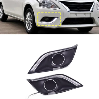 

Car LED Daytime Running Lights Waterproof Fog Lamp Fit for Nissan Almera Latio Sunny Versa 2014 2015 2016 2017