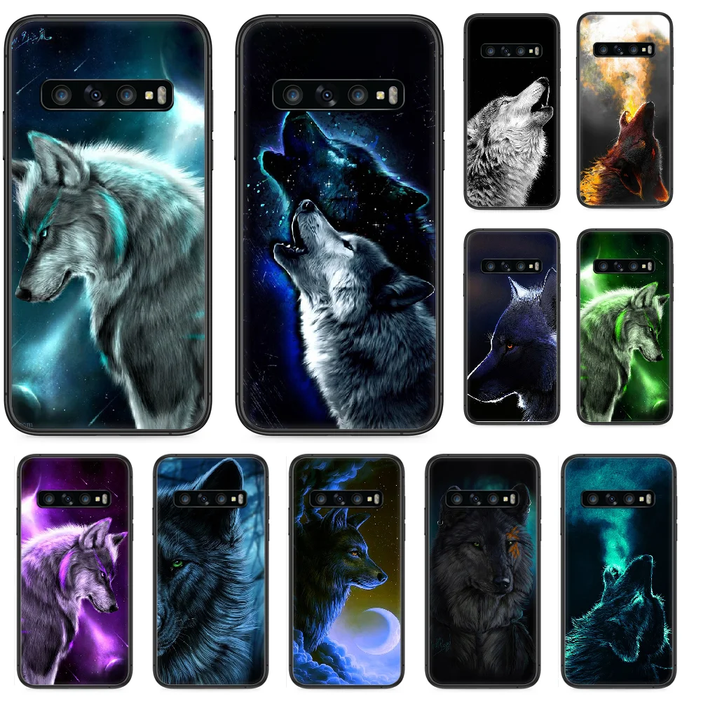 Чехол snow wolf для телефона Samsung Galaxy S 10 20 3 4 5 6 7 8 9 Plus E Lite Uitra черный корпус роскошный