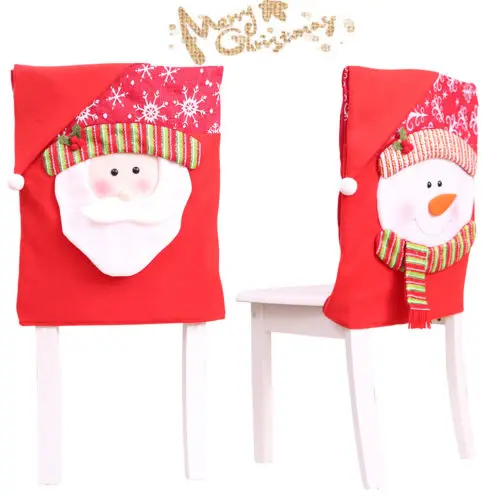 

Christmas Chair Cover Dining Table Chair Cover Santa Claus Chair Back Cover Christmas Decoration New Year Supplies High Quality