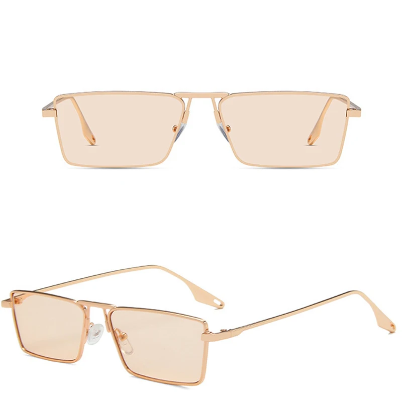Lunettes de soleil carrées vintage avec verres vert olive_voghion.com