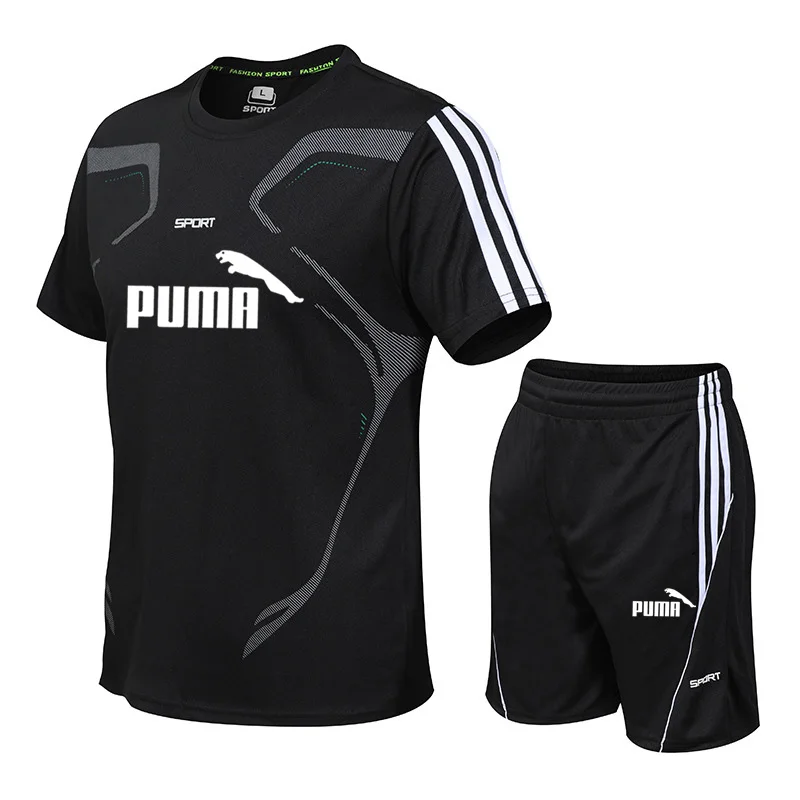 Conjunto de 2 piezas de ropa deportiva para hombre, chándal informal, para correr, gimnasio, Verano