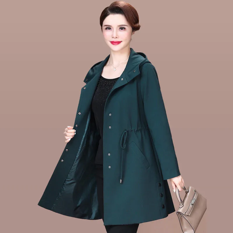 

Женская ветровка, новинка 2023, Высококачественная куртка, Женский весенне-осенний темпераментный тонкий Тренч для женщин среднего возраста, Женское пальто