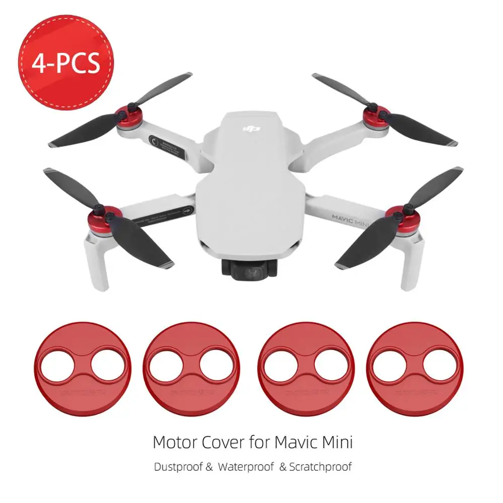 4 шт. крышка двигателя для Mavic Mini алюминиевый сплав влагостойкая анти-разбивающаяся Защитная крышка двигателя аксессуары - Цвет: Red