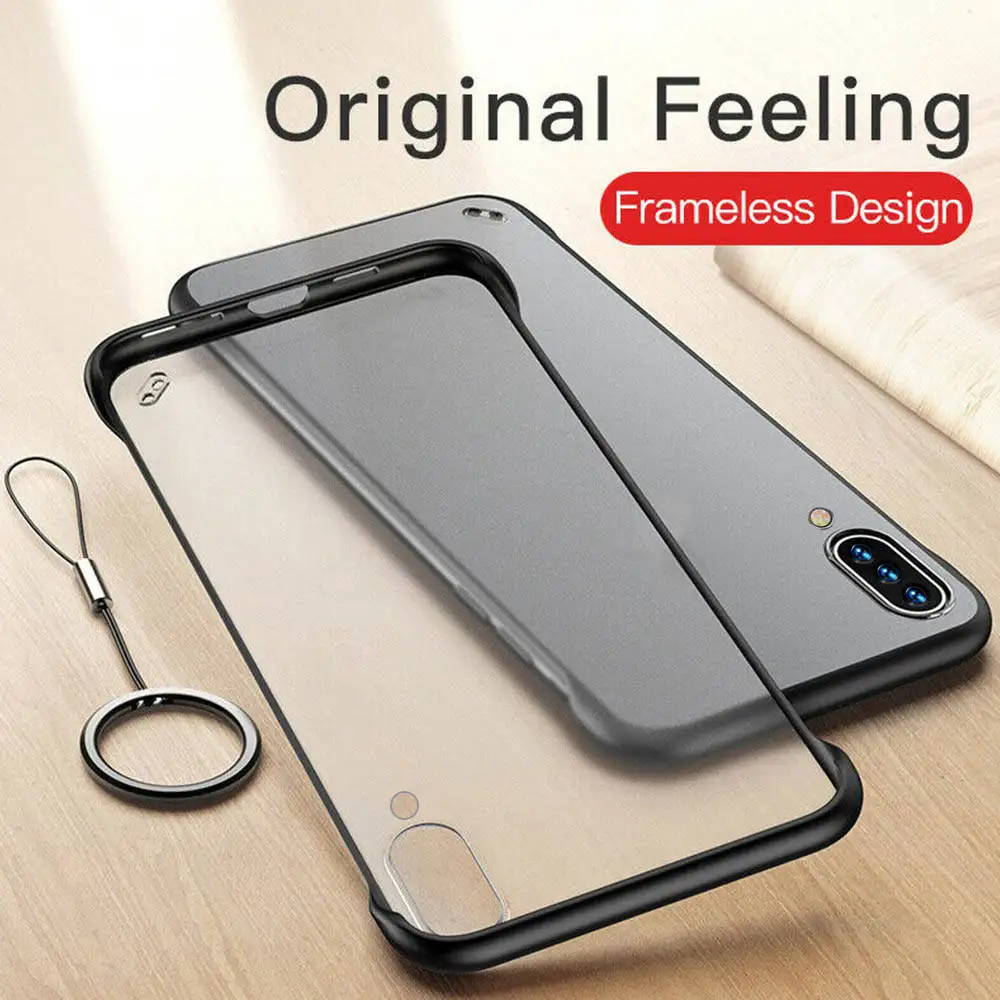 LLZ. COQUE, безрамочные Матовые прозрачные чехлы для samsung Galaxy A20 A30 A40 A50 A70, противоударный бампер, прозрачный чехол из поликарбоната