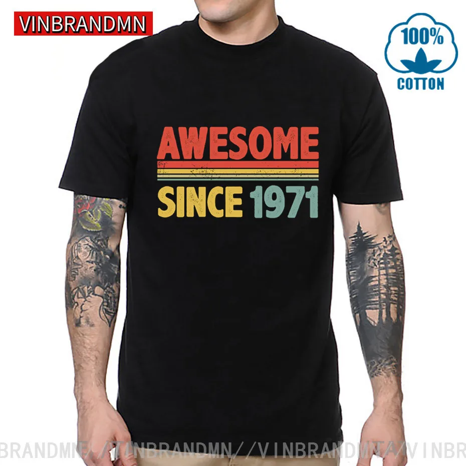 Shirt Vintage 1971 Men Retro T-shirts 
