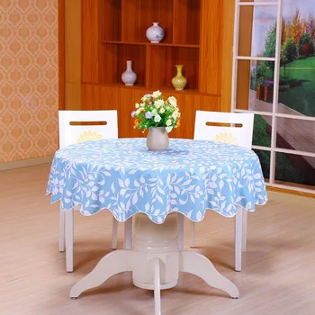 

PVC cotton padded round tablecloth waterproof and oil-proof disposable garden plastic anti-hot tea table cloth table c