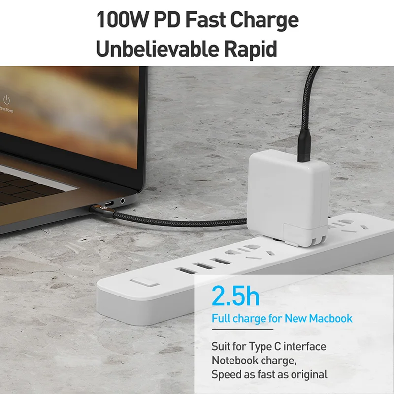 Зарядный кабель MCDODO 100 Вт 3 А Тип C на USB PD быстрая зарядка 0 аудио 4K к телевизору Type